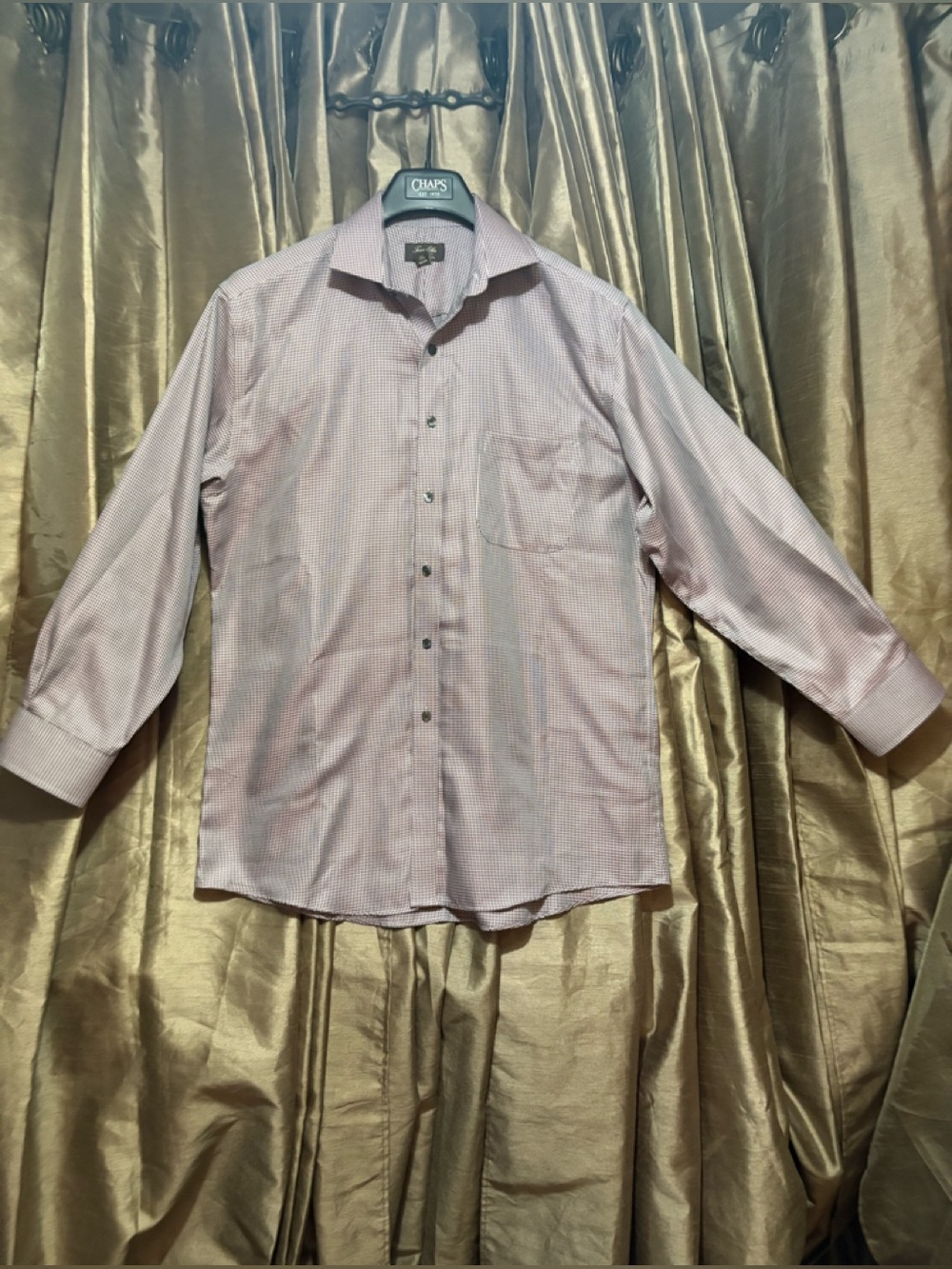 Tasso Elba Men's Multi Red & Brown Pattern Button-Up Dress Shirt